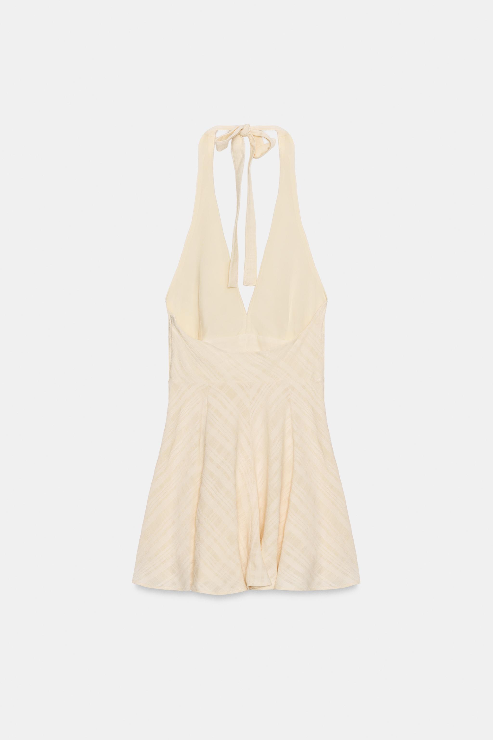 RUSTIC HALTER NECK MINI DRESS